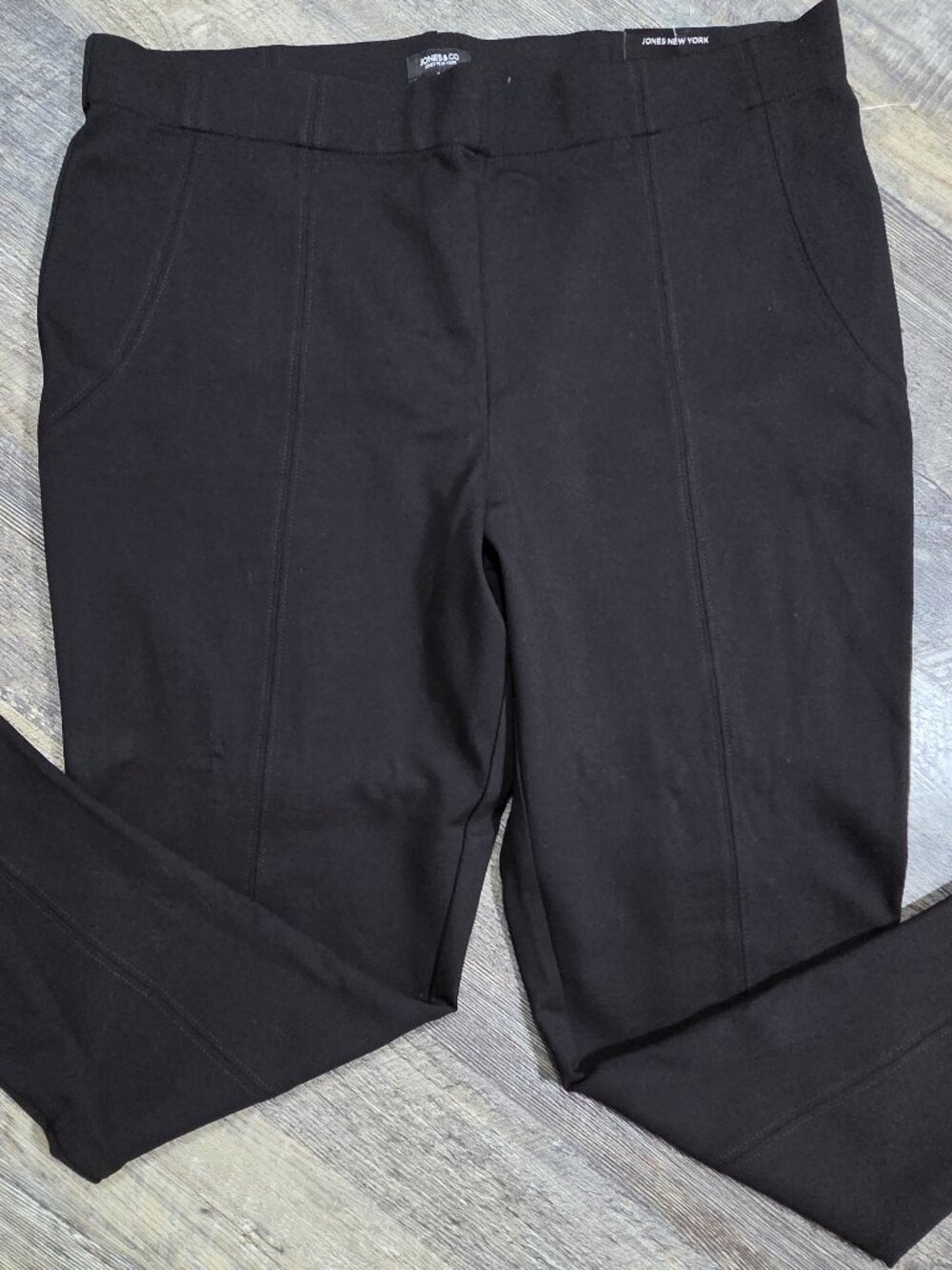 Jones & Co. Black Pants Straight Leg Mid-Rise Style 7013 Sx 3X NWT